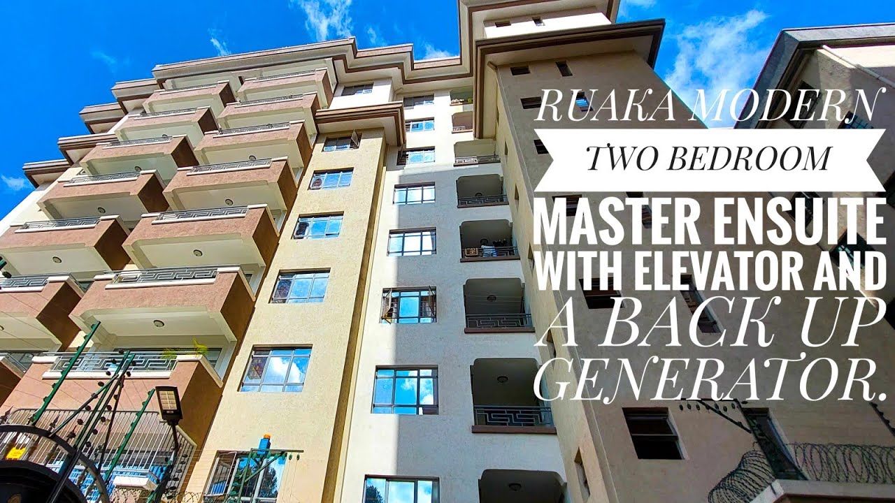 RUAKA MOST ELEGANT, BRAND NEW TWO BEDROOM MASTER ENSUITE TO LET, WITH A LIFT, BACK UP GENERATOR.