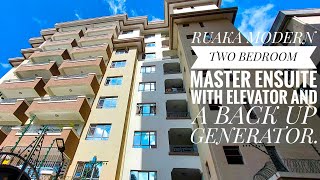 RUAKA MOST ELEGANT, BRAND NEW TWO BEDROOM MASTER ENSUITE TO LET, WITH A LIFT, BACK UP GENERATOR.