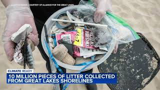 10 million pieces of litter collected from Great Lakes shorelines over last 21 years