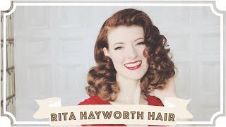 Rita Hayworth Vintage Hair Tutorial \/\/ How To Curl Your Hair [CC]