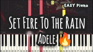 Adele - Set Fire To The Rain (Easy Piano, Piano Tutorial) Sheet