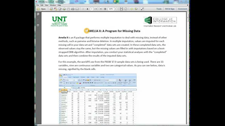 Missing data Imputation using Amelia in R