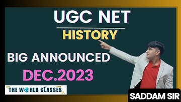 UGC NET HISTORY || BIG ANNOUNCED   || By Saddam Sir