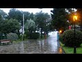 Calming Ambience - Evening Rain in Square with Heavy Thunder - Real Rain Sounds for Sleep, Relax