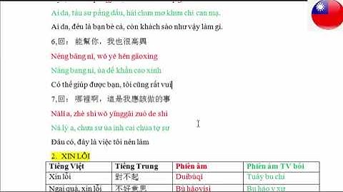 Bài 3: Cảm ơn, xin lỗi bằng tiếng trung | xkld đài loan