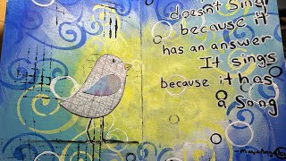 Art Journal Page Bird Song