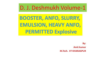 Booster, ANFO, Slurry, Emulsion, HANFO, Permitted explosive