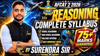 AFCAT 2 2026 Reasoning Complete Syllabus | Important Strategy &amp; Preparation Plan | By Surendra Sir