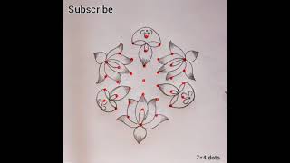 Very Easy And Simple Rani Design 74 74 Dot Daily Kolampandaga Muggulubeautiful Rani