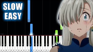 EOS-3:Taizai - Nanatsu no Taizai OST - SLOW EASY Piano Tutorial