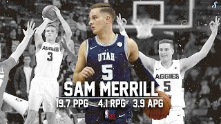 Sam Merrill Utah St 2019-20 Season Highlights Montage | 19.7 PPG 4.1 RPG 46.1 FG%, Sniper!
