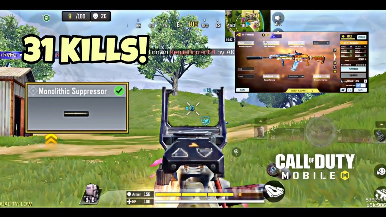 Monolithic Suppressor is a must in AK47 gunsmith CODM GAMEPLAY POCO