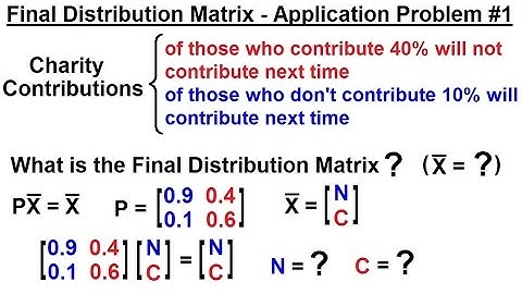 Prob & Stats - Markov Chains (16 of 38) Application Problem #1, Charity Contributions