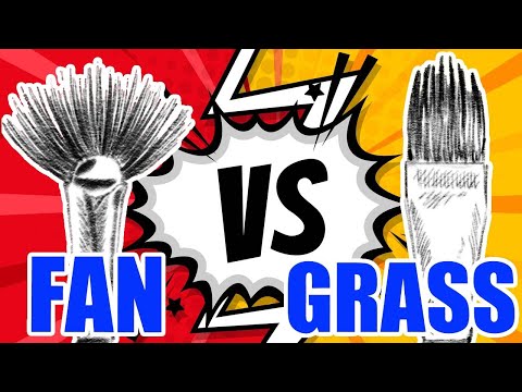 WHAT BRUSH IS BEST ?  The fan Brush vs the Grass Comb/Grainer Showdown Brush Off The Art Sherpa