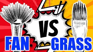 WHAT BRUSH IS BEST   The fan Brush vs the Grass Comb/Grainer Showdown Brush Off The Art Sherpa