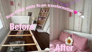 Huge room transformation. Pink& white theme| Ashton Torbert