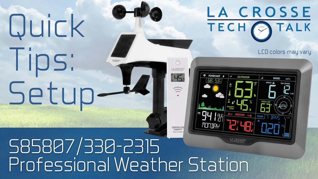 PK-WS6867+abri - LA CROSSE TECHNOLOGY - Station Météo Pro wifi couleur,  alarmes, Capteur solaire porté 100m + abri