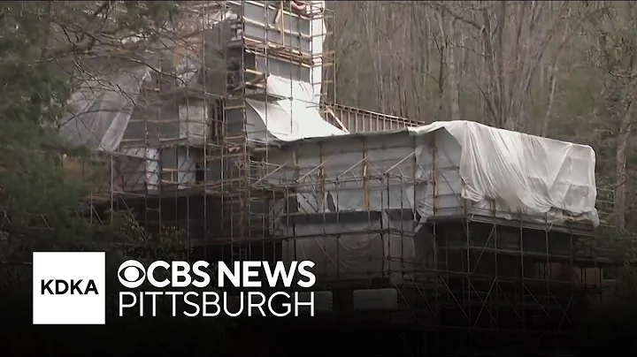 Fallingwater doing preservation work and fixing water leaks.