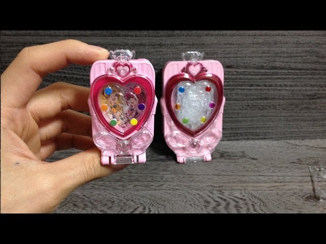 プリキュア プリキュアレビューショー 缶バッジ　ミラー 食玩 プリキュア プリチェンミラー ピンクVer. レビュー - YouTube