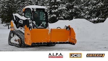 JCB Compact Track Loader with Cotech Extendable and Reversible Snow Plow