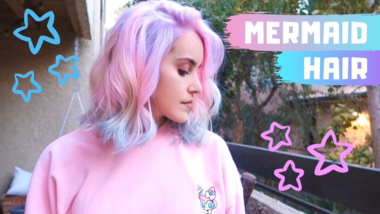 Mermaid Hair } Bleaching my hair & doing a pastel pink, purple and blue  color melt! - thptnganamst.edu.vn