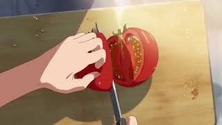Aesthetic anime cooking ramen with sound effects Resimi