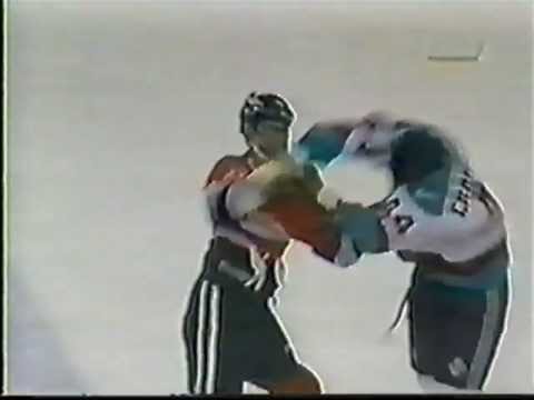 John Craighead vs Fredrik Oduya (R.I.P.)  -  I.H.L. Detroit vs Kansas City 1995