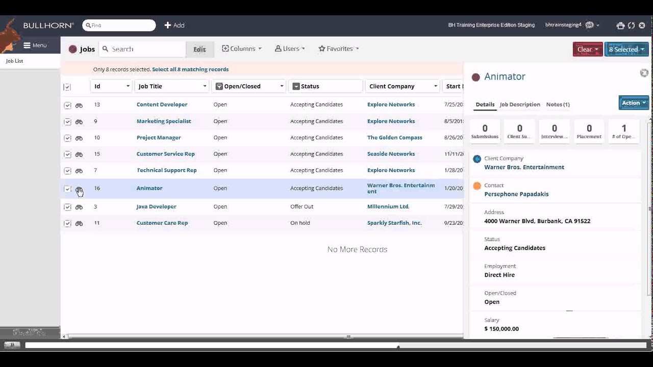 Bullhorn S Release Job List Management YouTube