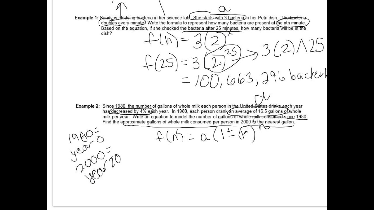 Growth And Decay Worksheet