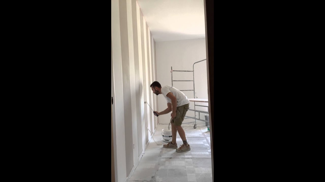 Decorazione parete a righe 2 mancini pitture youtube Pitturare una parete