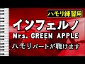 インフェルノ/Mrs.GREEN APPLE(ハモリ練習用) 歌詞付き音程バー有り