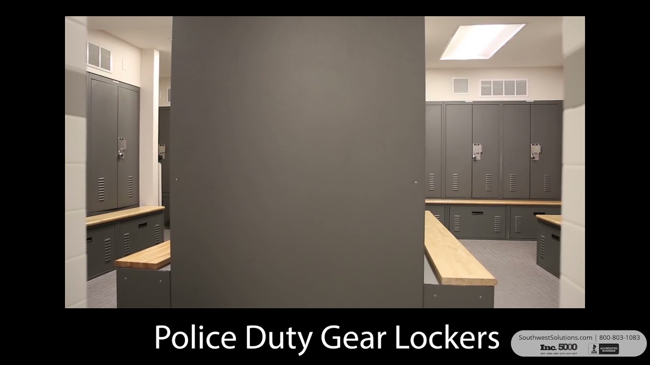 Customizable Police Gear Storage: Ventilated Police Lockers with Benches