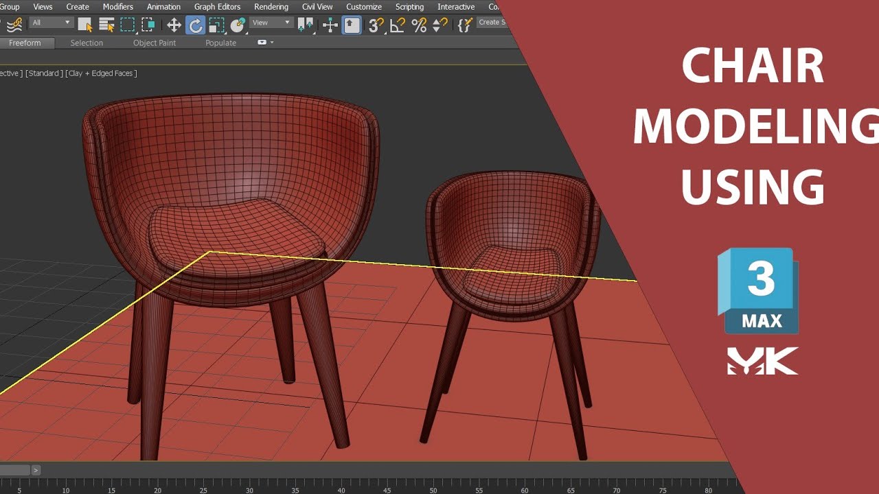 Modeling Chair modeling chair #3dmaxs - YouTube