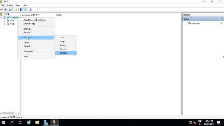 21 How To Start Stop & Restart  DHCP Service in Windows Server 2016, 2012 & 2008
