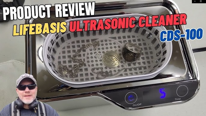 Ultrasonic Jewelry Cleaner,600ML Portable Household Professional Ultrasonic  Eyeglasses Cleaning Machine with LED Light,Ring Glasses Watches Denture  Clean 