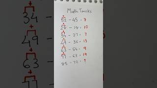 Math Tricks | Tips and Tricks | Subtraction Tricks #maths #mathematics #mathstricks #shorts #math