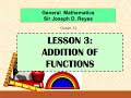 GENERAL MATH | ADDITION OF FUNCTIONS | TAGLISH