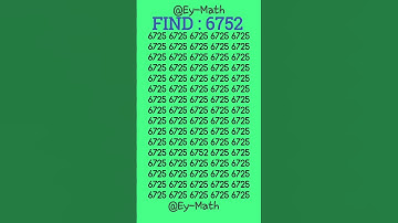 Put your visual acuity to the test by identifying 6752 in 5 seconds! #fyp #fypシ゚ #fy #iq #shorts