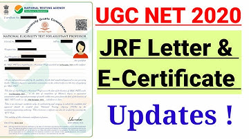 NTA UGC NET 2020|National Fellowship for SC/OBC/Minority|How to Download JRF Letter & E-Certificate