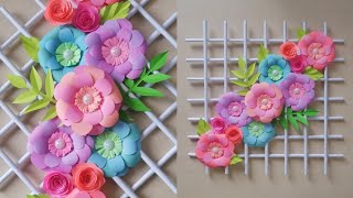 Colorful Paper Wall Decoration Idea | Paper Flower Wallmate