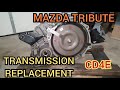 How to replace the transmission cd4e in 2008 Mazda tribute v6 without engine removal using jacks