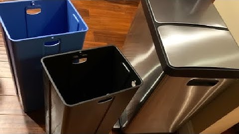 Review iTouchless 16 Gallon Dual Trash Can & Recycling Bin