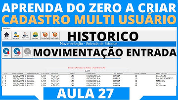 Historico Relatorio de Entrada de Estoque | Pesquisa Listbox VBA Cadastro do Zero Multi Usuario 27