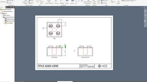 Autodesk Inventor Tutorial   Lego Brick 2x2 Orthographic Drawing