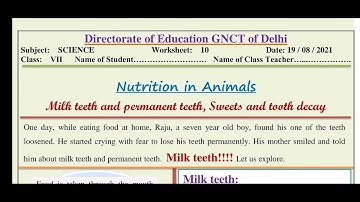 WORKSHEET 10 CLASS 7 SCIENCE (ENGLISH MEDIUM) THURSDAY 19 AUGUST 2021