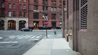 NYC Walk ⁴ᴷ⁶⁰ : Empty New york City Tribeca during Coronavirus outbreak - Downtown Manhattan