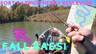 Fishing Fort Patrick Henry Reservoir for FALL BASS-Kayak Fishing
