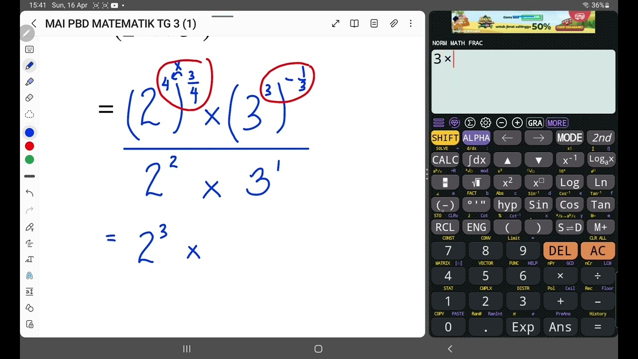 Ting 3 : Indeks ( menghitung nilai menggunakan hukum indeks )