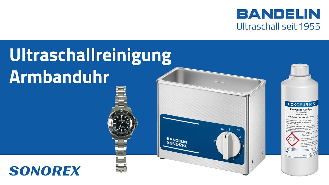 Armbanduhr reinigen im SONOREX Ultraschallreinger RK 31 von BANDELIN