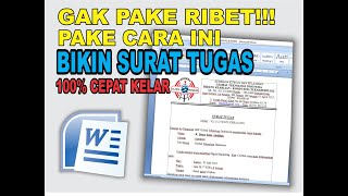 Tutorial cara membuat surat tugas di microsoft office word 2007  #microsofofficeword #surattugas